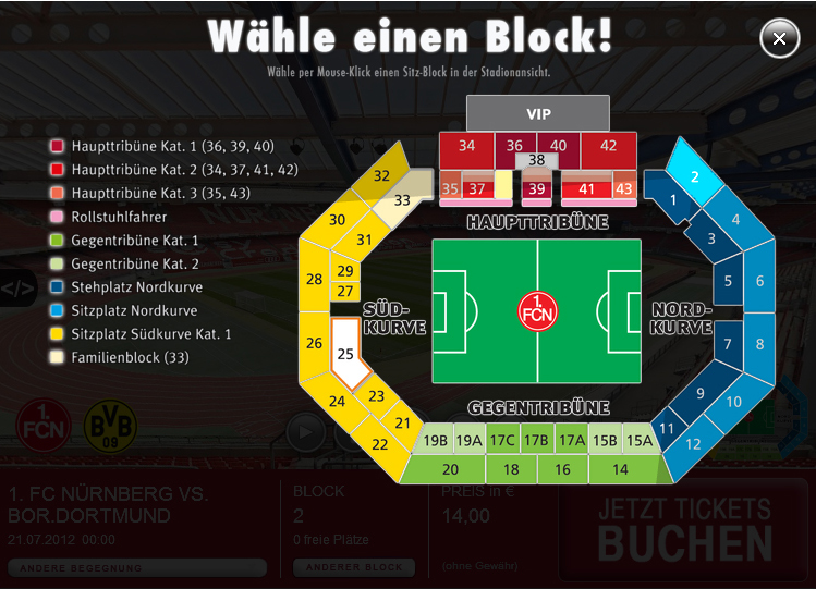 Stadionplan Mönchengladbach