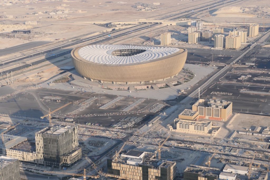 Das neu gebaute Fußballstadion Lusail International in Katar 