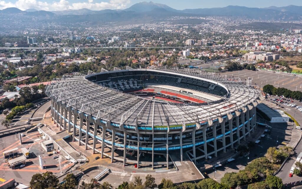 Mexico, Mexico City,  Luftbild vom Aztekenstadion